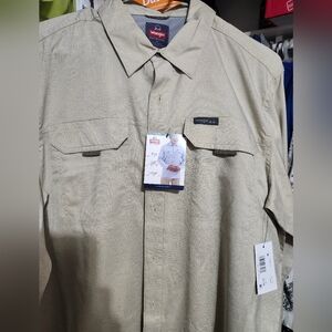 Wrangler Beige Button-Up Shirt